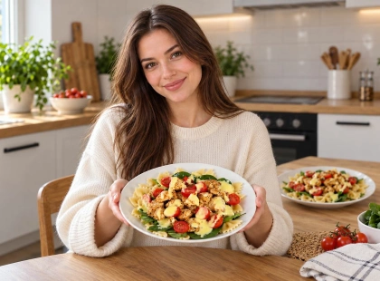 Ситний обід за 30 хвилин: паста-салат із куркою та шпинатом