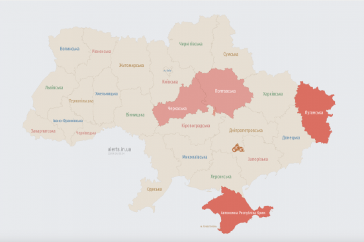 Загарбники атакують Україну ударними безпілотниками: мапа тривог (GlavPost)